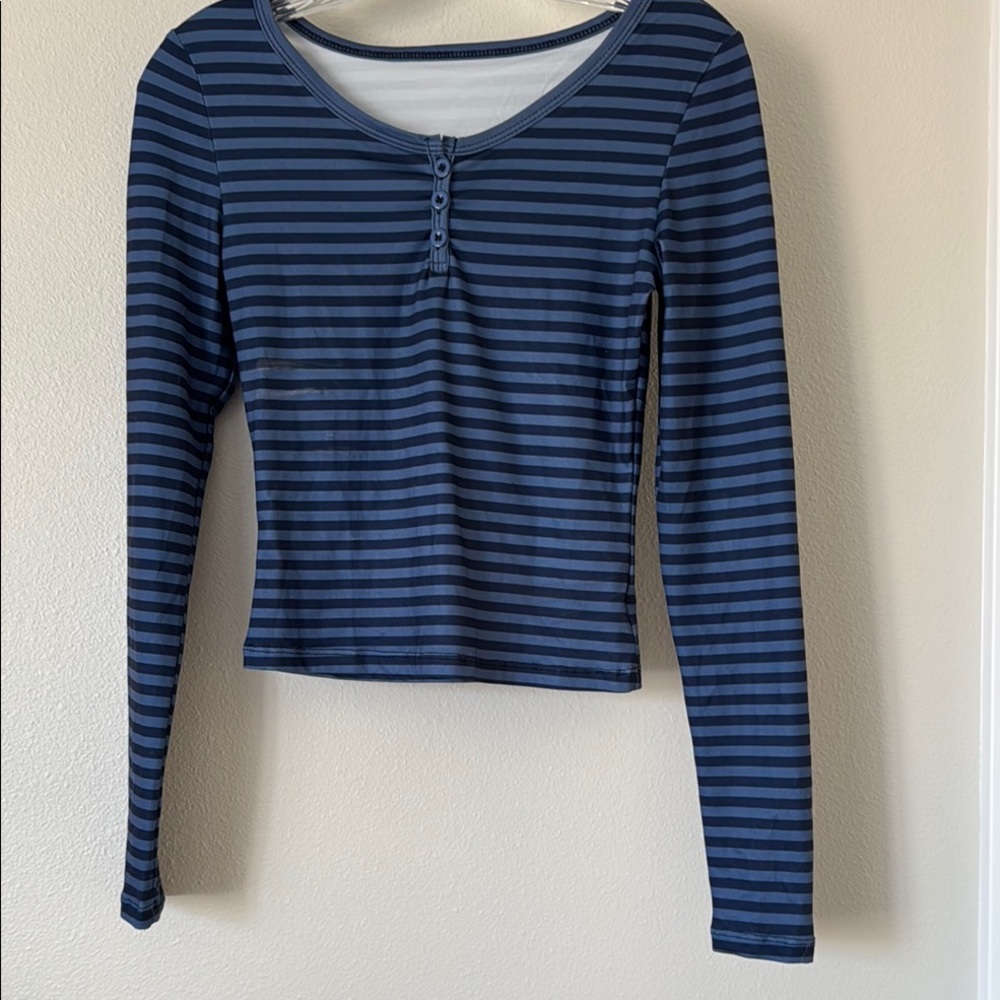 Striped Navy Blue Women's Top